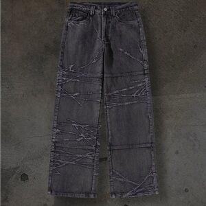 Ditch Barbwire embroidered jeans